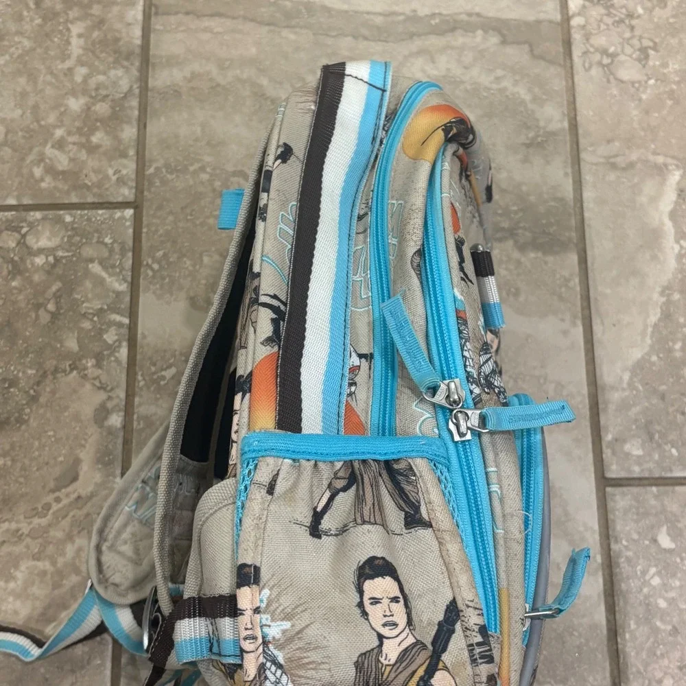 Pottery Barn Kids Star Wars Rey Millennium Falcon Backpack Tan Blue  Small